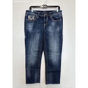 Vigoss Blue Jeans Womens Chelsea Capri Dark Wash - Size S7/8 L25